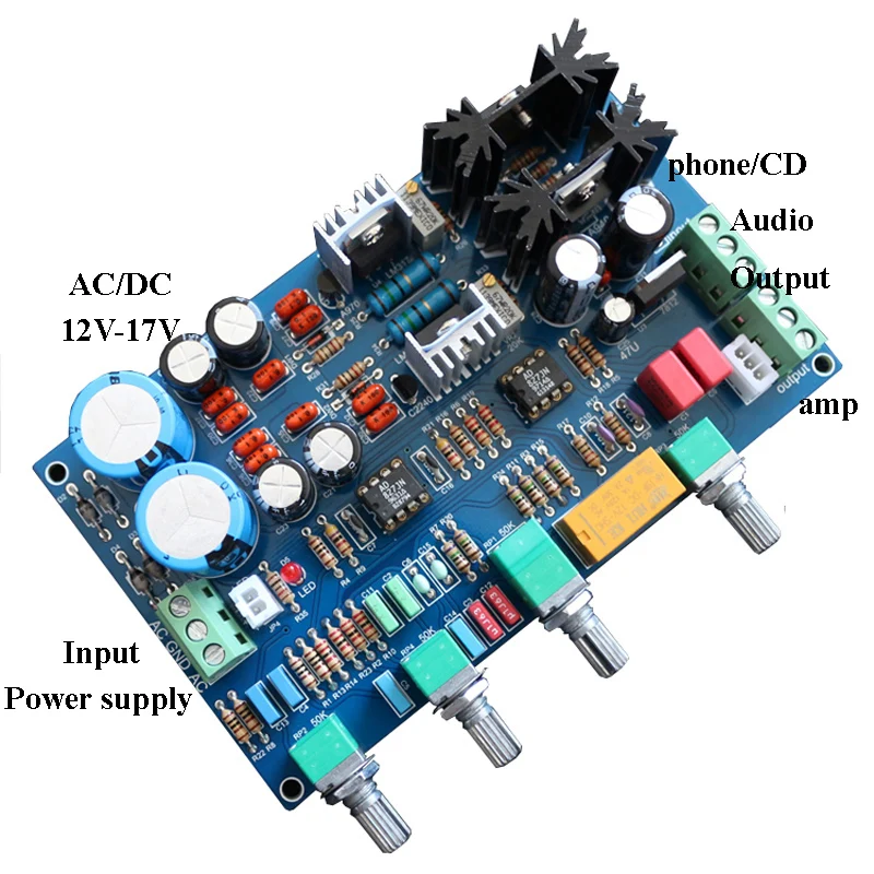 AD827JN Fever предусилитель доска класса A предусилитель DIY наборы/готовая плата DC/AC12-17V