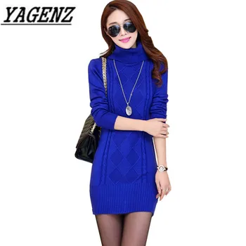 

2019 New Fall Winter Pullover Warm Sweater Women's Clothing Slim Turtleneck Knitted Lady Long Sweaters Solid Female Casual Shirt