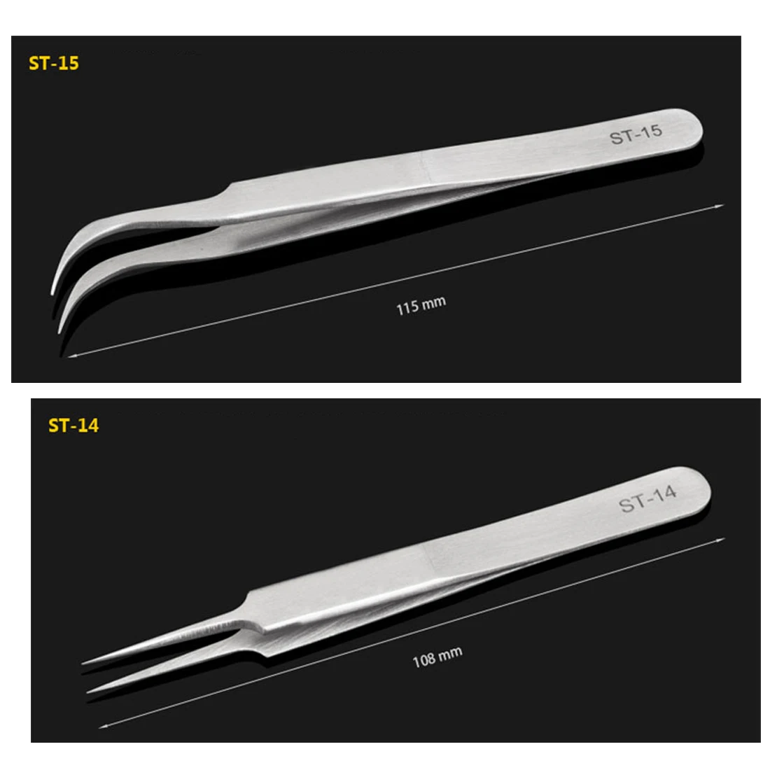 

Hot Sale 1pcs New Stainless Steel Industrial Anti-static Tweezers watchmaker Repair Tools Excellent Quality