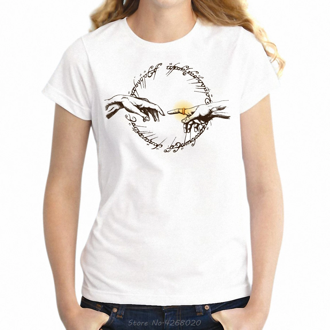 

New Women's T-shirt Lord of The Rings The Creation of Adam Artsy Artwork Printed Girl's tshirt Harajuku Streetwear tees tops