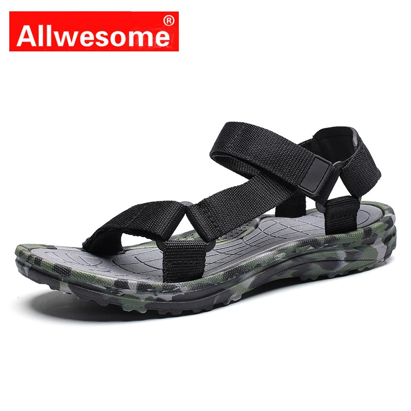 

Allwesome Beach Men Zuecos Sandals Slip-on Clogs Massag Camouflage Croc Shoes Gladiator Sandals for Men Calzado Hombre Big Size