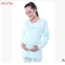 Кормление грудью одежда для беременных пижамы наборы для беременных пижамы хлопок кормящих пижамы Беременность Sleepwea