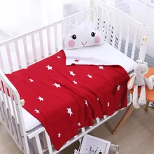 Детское трикотажное одеяло для кондиционирования воздуха, розовая синяя звезда, для кровати, дивана, Cobertores Mantas, покрывало, игровой коврик, подарок 90*90 см