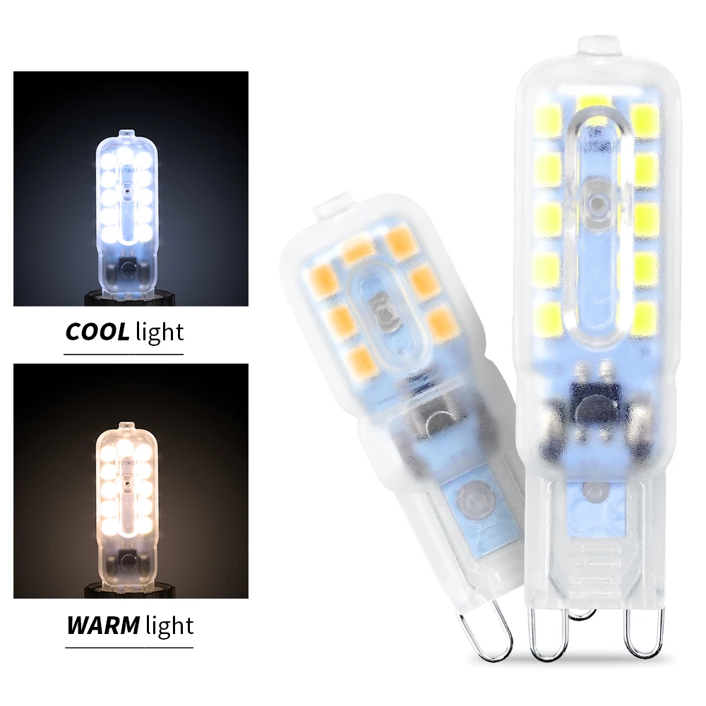 Мини светодиодный лампы G9 светодиодный светильник 220V g9 Светодиодная лампа-кукуруза 3W 5W лампа люстра светодиодный Свеча светильник вместо 30 Вт лампа, заменяющая галогенновую лампу 40 Вт 240V SMD 2835