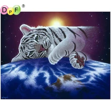 DPF полный квадратный алмаз 5D DIY Алмазная картина фото на заказ "маленький тигр" вышивка крестиком Мозаика Декор настенная живопись