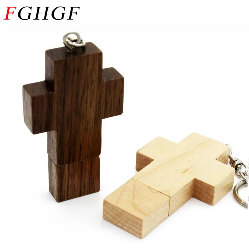 FGHGF Brand New wooden cross Christian usb flash drive pendrive 4GB 8GB