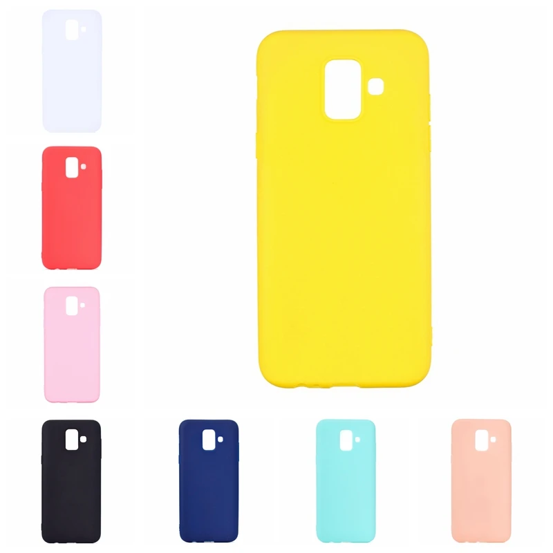 

Candy Color Phone Case For Coque Samsung Galaxy J6 2018 Soft Silicon TPU Back Cover Cases For Etui Samsung J6 2018 Back Cover
