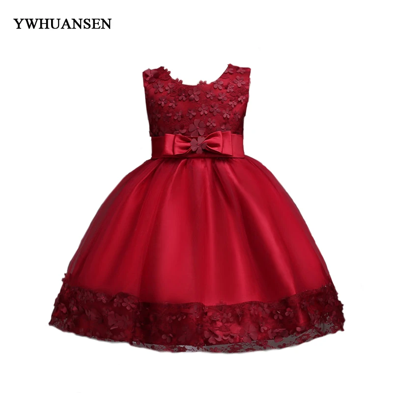 

YWHUANSEN Lace Girl Dress Flower Kids Wedding Dress Baby Prom Dresses Girls Vetement Enfant Fille Dresses For Gratuating Date