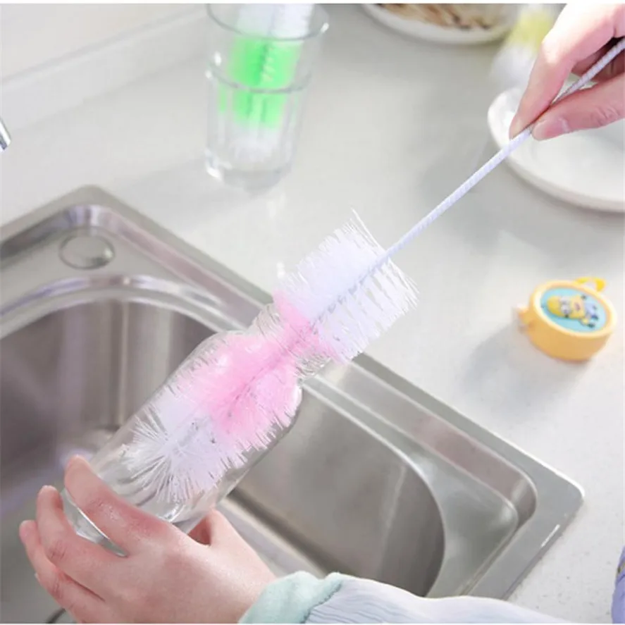 2018 New TENSKE 1pc Home Kitchen Long Handle Brush Bottle Cup Glass