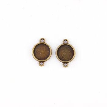 

Fit 12mm Round Antique Bronze Pendants Setting Cabochon Cameo Base Tray Bezel Blank DIY Jewelry Findings