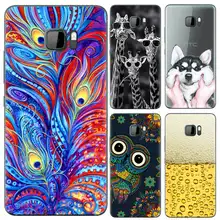 Capa de telefone para htc u ultra 5.7 polegadas, bonito, desenhos animados, alta qualidade, pintado, tpu macio, capa de silicone