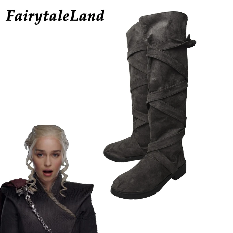 

Game of Thrones Season 7 Daenerys Targaryen shoes cosplay Boots Halloween cosplay accessories Women boots
