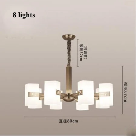 Современные никелевые металлические светодиодные люстры для гостиной, стеклянные светодиодные подвесные люстры, светильники для столовой, подвесные светильники - Цвет абажура: 8 lights