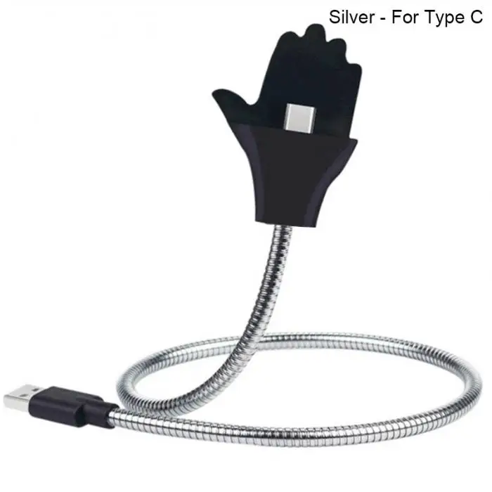 Ленивый гибкий стоячий зарядный кабель спиральный держатель для iPhone Android type-C QJY99