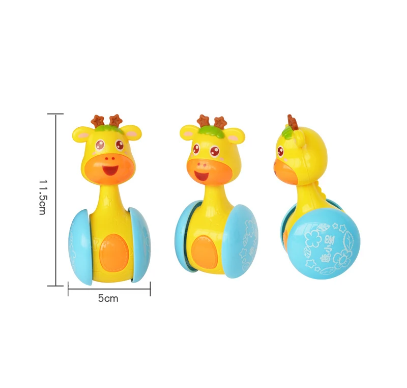 Baby Rattles Sliding Tumbler Doll Cute Pet Image Sweet Bell Music Roly-poly Puzzle Early Education Baby Toys Gift T0725 (13)