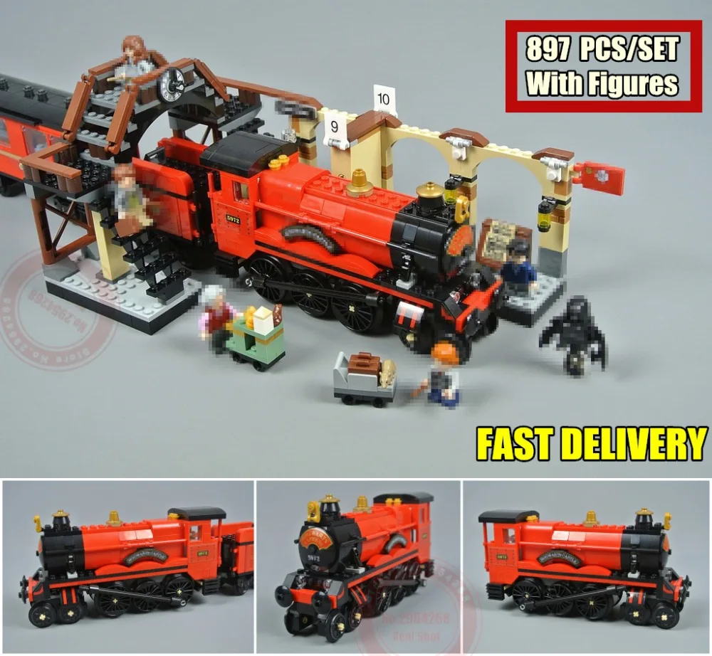 

New Hogwarts Express Train Station Fit Legoings Harry Potter Hogwarts City Figures Bricks Blocks Building Model Toy DIY Kid Gift