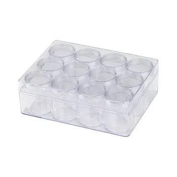 

Clear Plastic Bead Storage Containers Set Accessory Box Transparent Bottles with Lid for DIY Diamond, Nail and Other Small Items