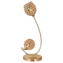 Double Crystal Rose Golden Body Modern Decoration Bedroom Beside Table Light Stylish Polished Chrome Study Room
