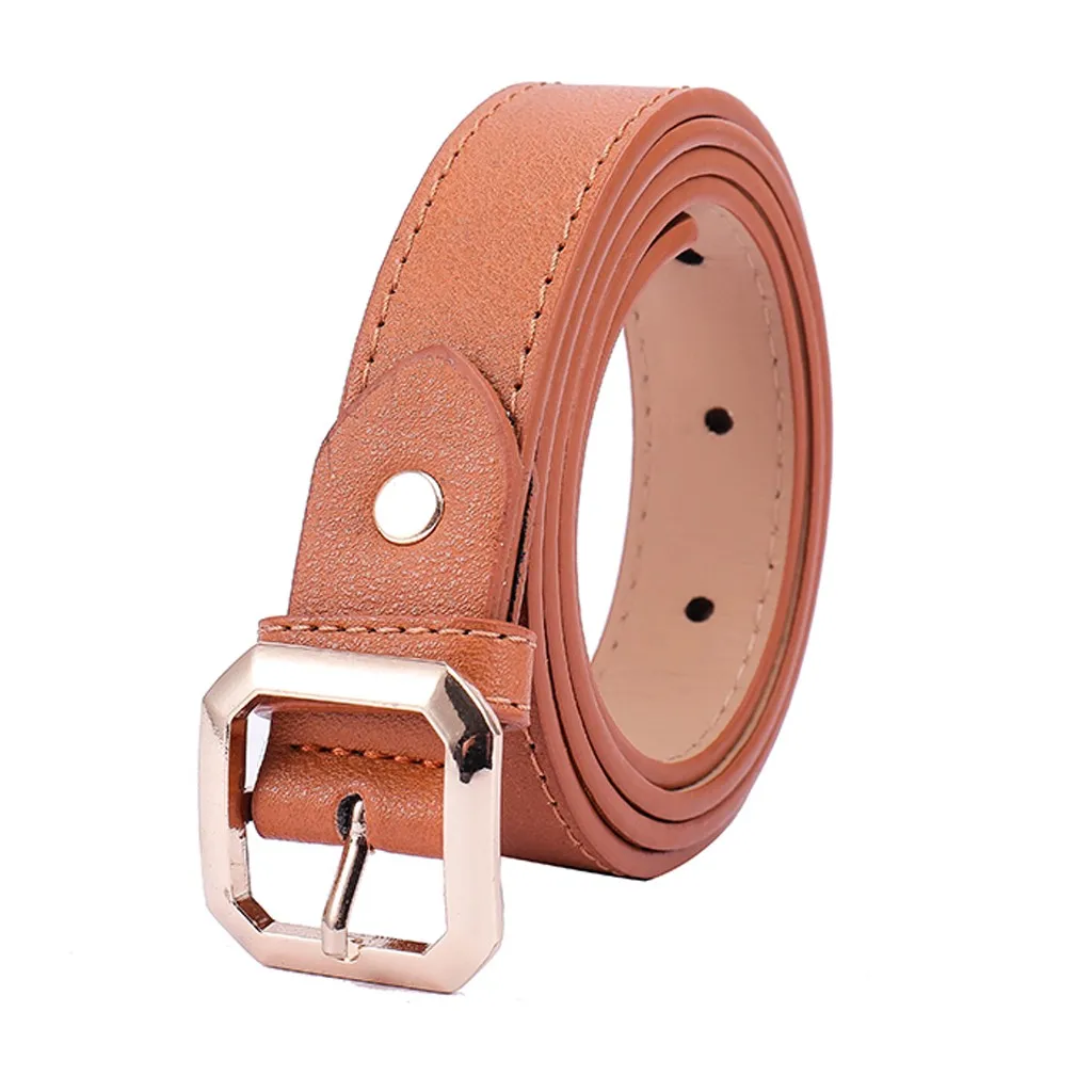 

SAGACE Female Casual Square Pin Buckle Thin Belts For Women Dress Jeans Belt Woman Ladies Faux Suede Leather Straps Ceinture