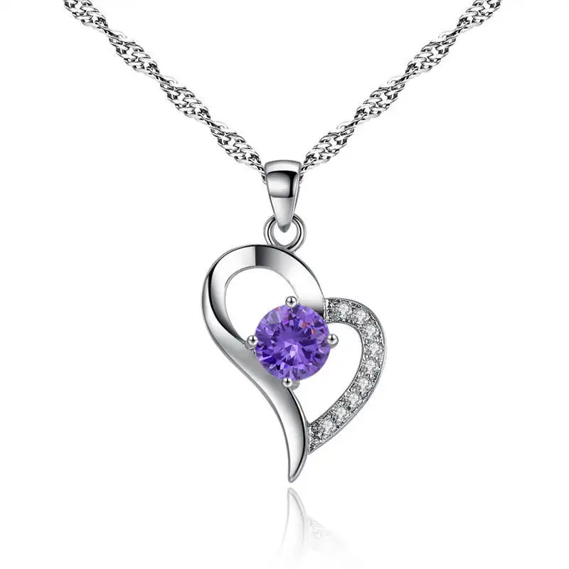 Ladies Zircon Necklace Creative Sweater Heart Pendant Girlfriend Anniversary Jewelry Gifts Hollow Simple Temperament | Украшения и