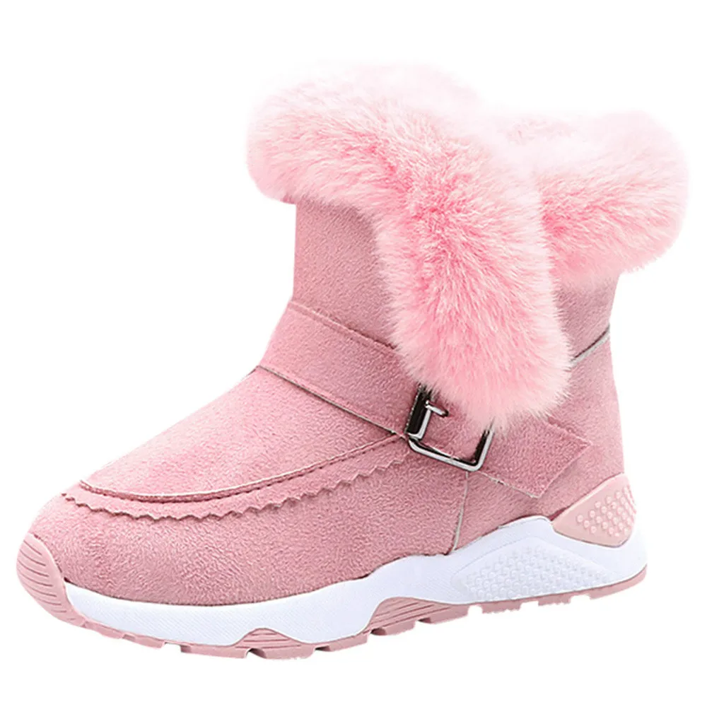Зимние детские ботинки из флока с мехом для маленьких мальчиков и девочек; теплые зимние ботинки; ботинки для девочек и мальчиков; YE11.23