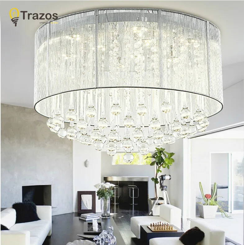 

Water drop K9 crystal Ceiling Lights luxury European style lampadas de led para teto round shade modern plafon luminaria