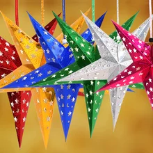 4 шт./лот 30-60 см светодиодный фонарь с ручкой в виде звезды, лазерный бумажный светящийся фонарь, светильник вечерние, для дома, Рождества, фестиваля, Декор