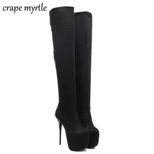 Пикантные высокие сапоги; Осенняя обувь; женские зимние сапоги; Туфли-лодочки на платформе; Сапоги выше колена; женские сапоги на меху на высоком каблуке; зимняя обувь; YMA469