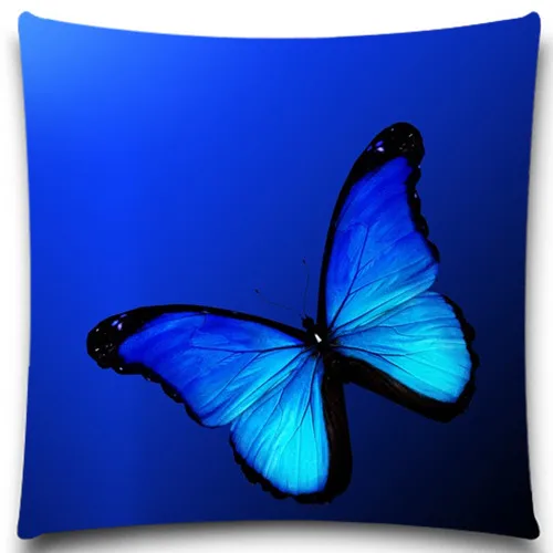 Navy Blue purple Butterfly Square Pillow Case Bedding Room ...