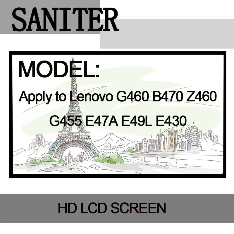 SANITER Apply to Lenovo G460 B470 Z460 G455 E47A E49L E430 14.0 Laptop LCD Screen