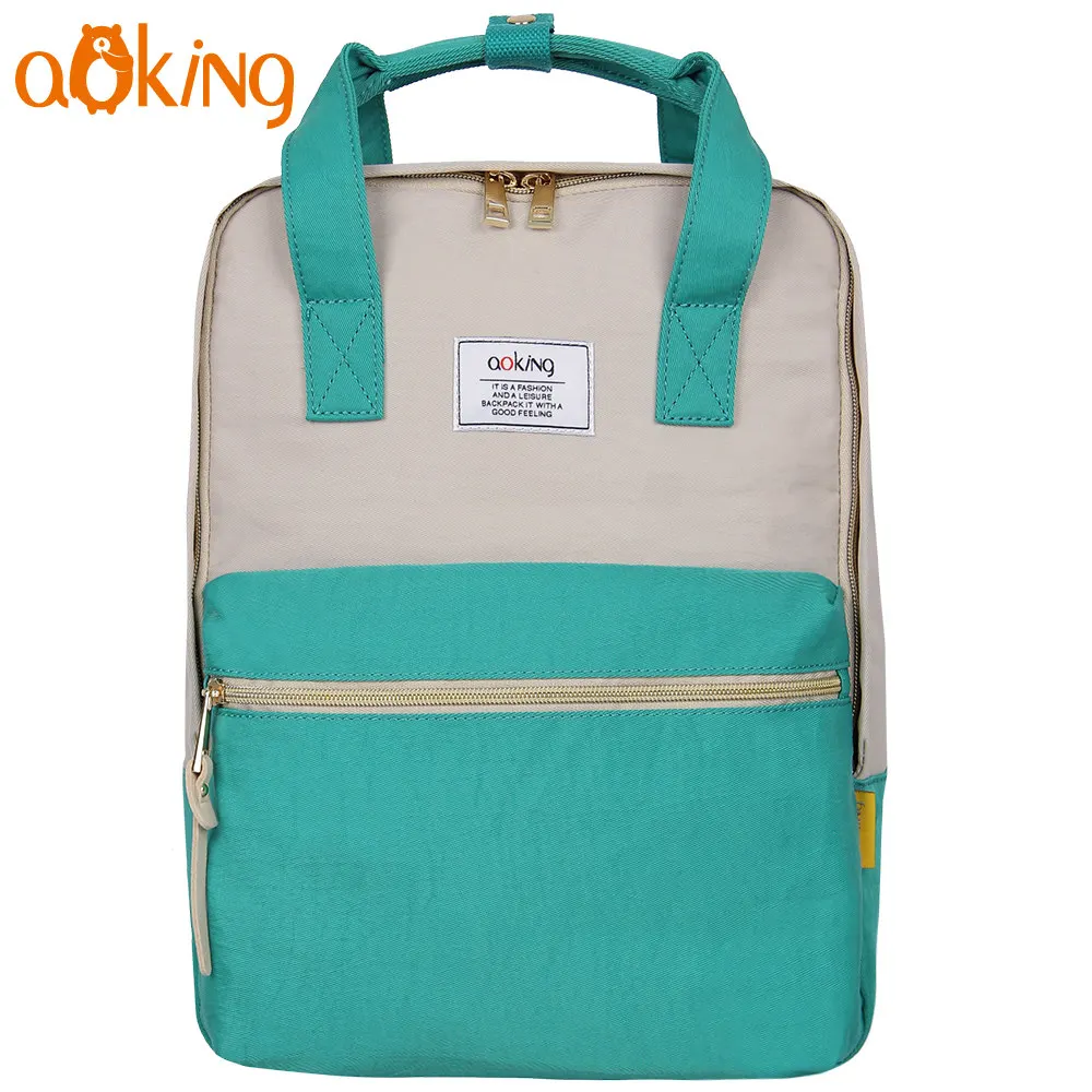 Aoking ежедневный нейлоновый рюкзак для подростков путешествия досуг модный школьный рюкзак водонепроницаемый плечи рюкзак - Цвет: Green