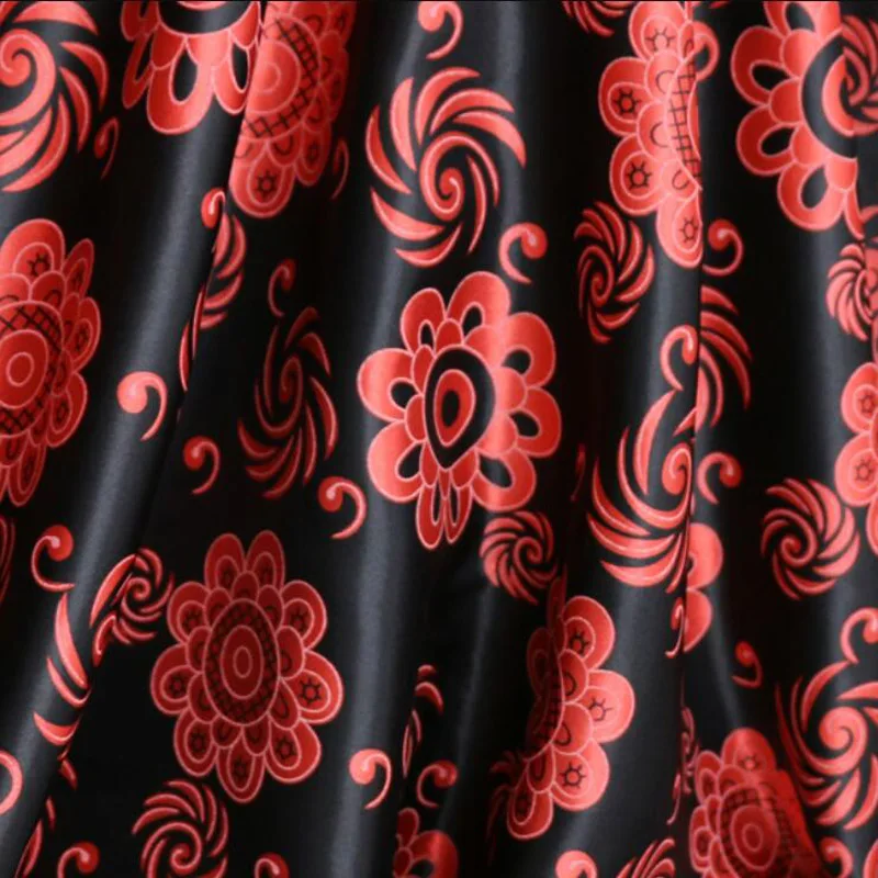 Атласная мягкая ткань для шарфа в этническом стиле, блестящая ткань для шитья Тильда