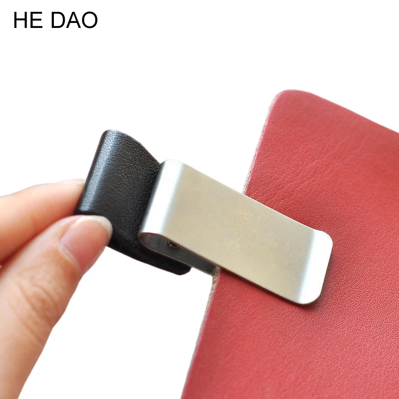 

Utility Classical Creative Custom Notebook Clip, Genuine Leather Notebook Notebook, Metal Pen Holder, Paper Folder