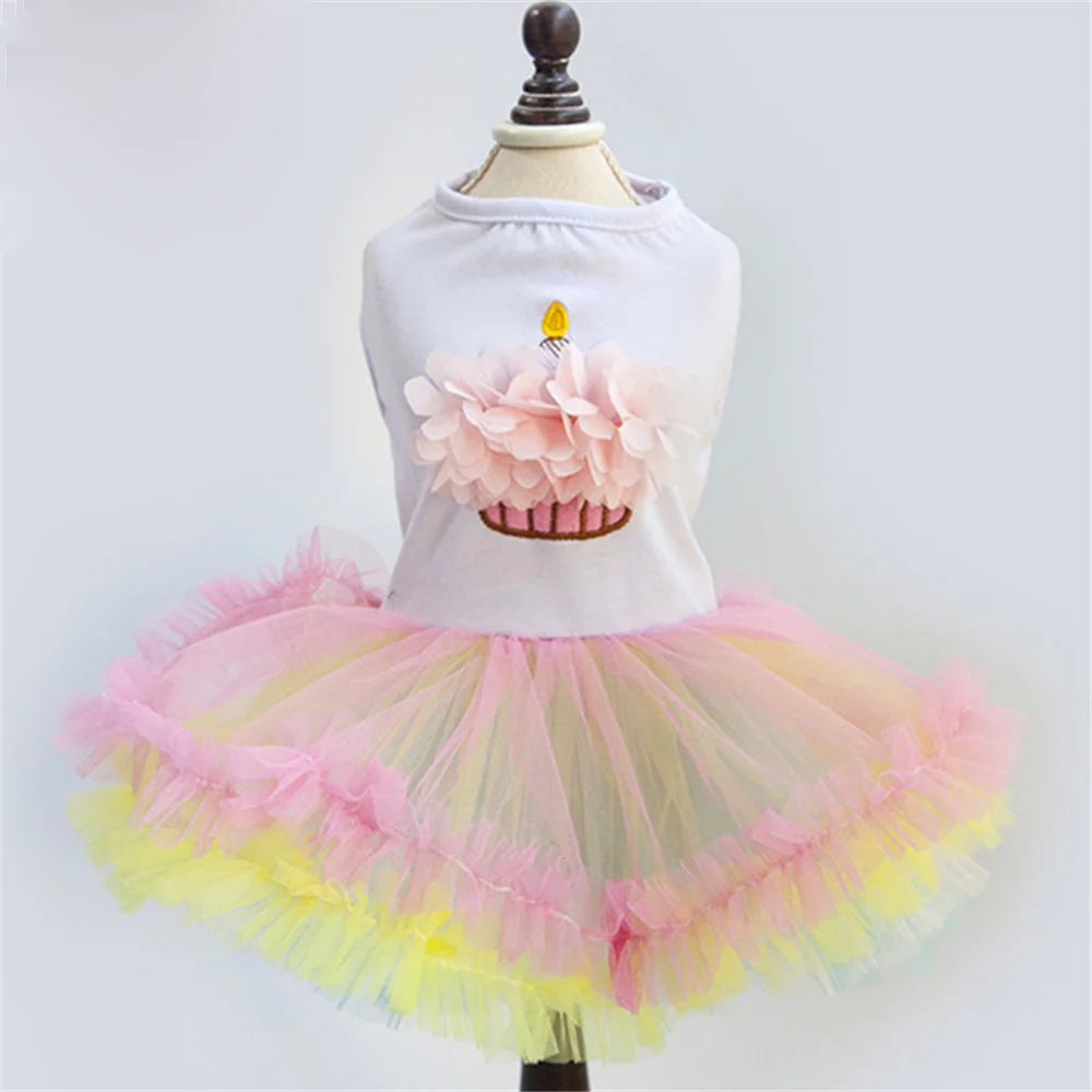 

Colorful Tulle Princess Pet Dog Clothes Cupcake Apparel Small Dog Dresses For Chihuahua Yorkie Cotton Puppy Cats Dress Clothing