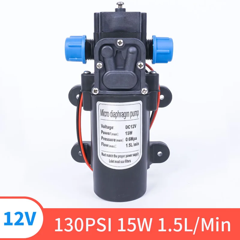

12V 130PSI 15W 1.5L/Min High Quality Small Safety High Pressure Miniature Diaphragm Self-priming Pump