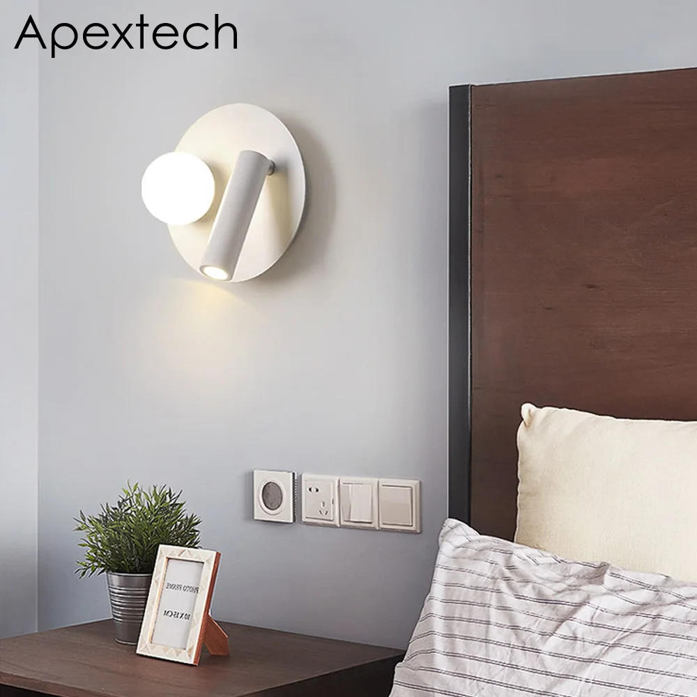 Apextech светодиодный настенный светильник для спальни ночник Настенный