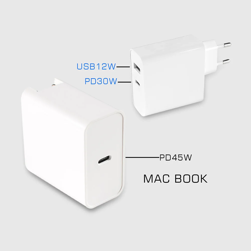 45 Вт настенное зарядное устройство USB-C PD адаптер питания, зарядное устройство для ноутбука для MacBook Pro samsung Galaxy Note 9/S9, быстрое зарядное устройство
