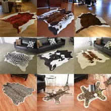 Модный ковер из воловьей кожи с полосками зебры, белый тигр, леопард, искусственный мех, ворсинки, черный медведь, подушка из овечьей шерсти