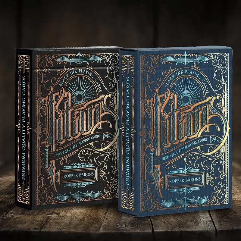 

Titans Robber Barons Black Playing Cards Poker Size Deck LPCC Custom Limited New Magic Props