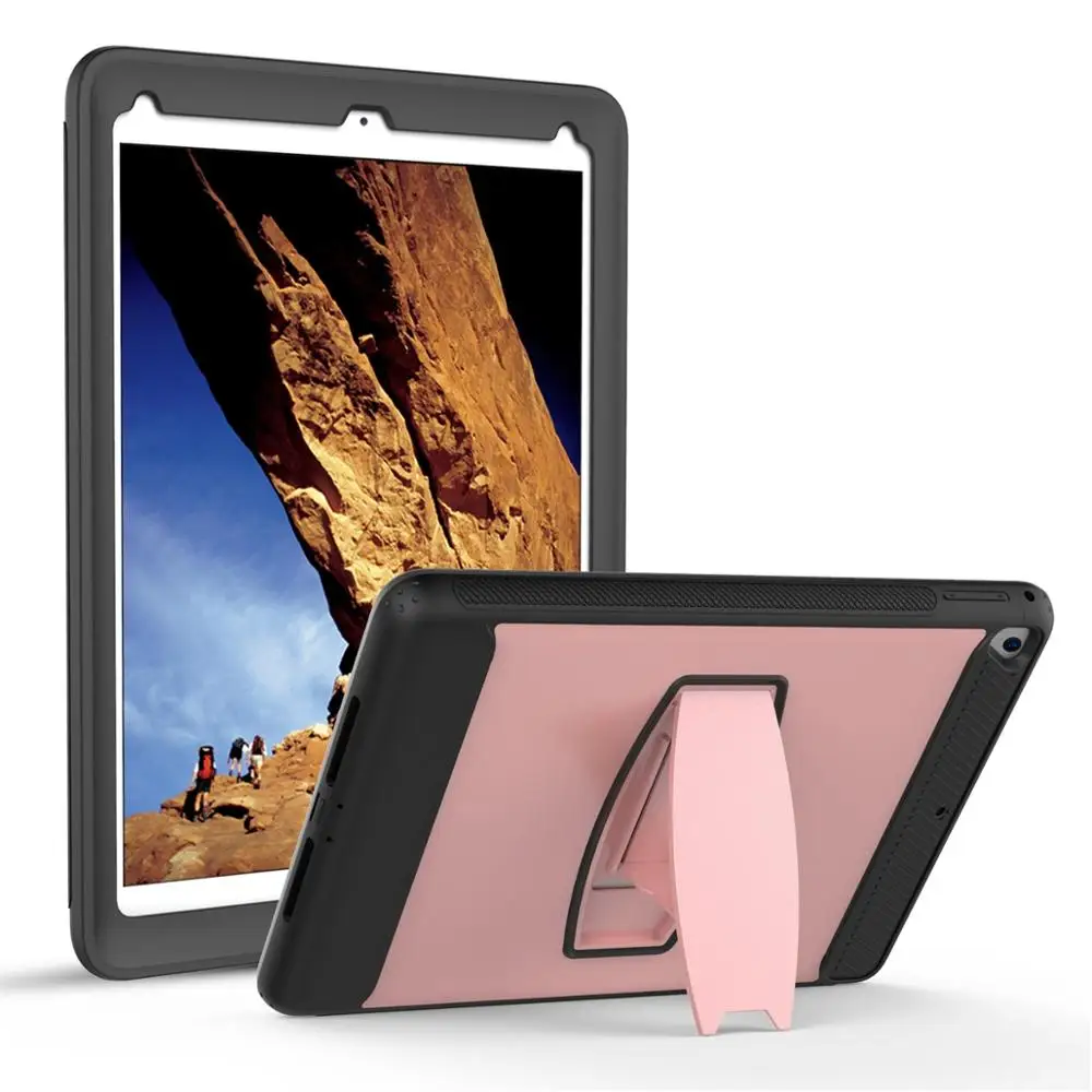 

Silicone Rugged Shockproof kickstand Cover For ipad air 2/Pro 9.7 Full Protection Case For apple ipad 9.7 2017 2018 A1822 A1823