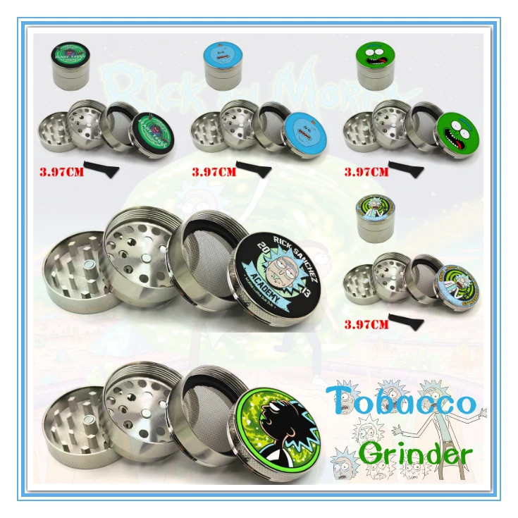 

Giancomics 4-layers Tobacco Grinder Rick and Morti Stainless Steel Spice Herbal Herb Weed Accessories Smoke Grinder Mens Gifts