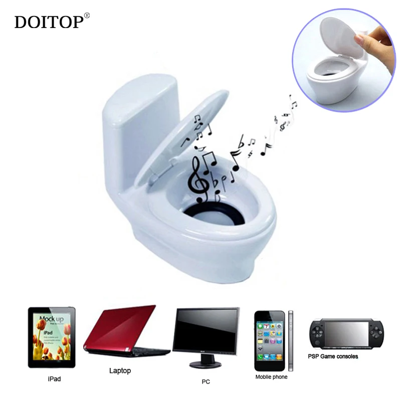 

DOITOP Portable Mini Toilet Speaker USB Wired Stereo Music Loud Phone Speaker 3D Surround Loudspeaker for PC Laptop Mobile phone