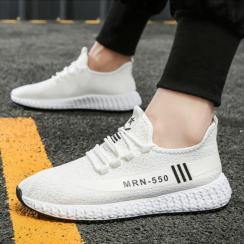 

RELKA Clasdic Men Handmade Casual Shoes High Quality Flyknit Round Toe Comfortable Thick Heel Shoes Fashion Sports Sneakers P87