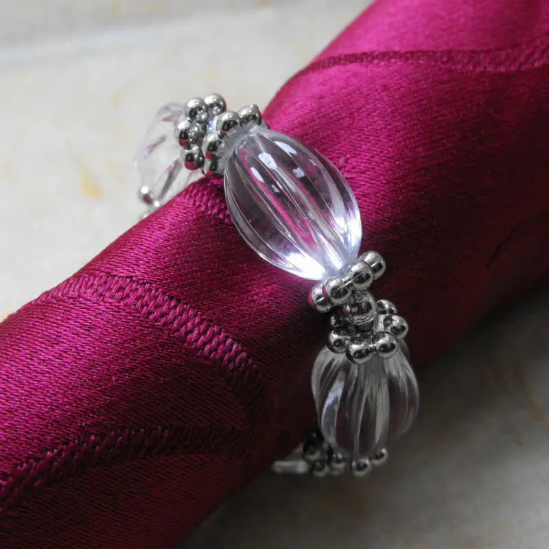 clear acrylic napkin rings, flower napkin holder,in Napkin Rings from Home & Garden on