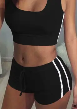

Women Fitness Set T-Shirt Shorts Sport Set Gym Clothes Sport Wear Training Suit Clothing Workout