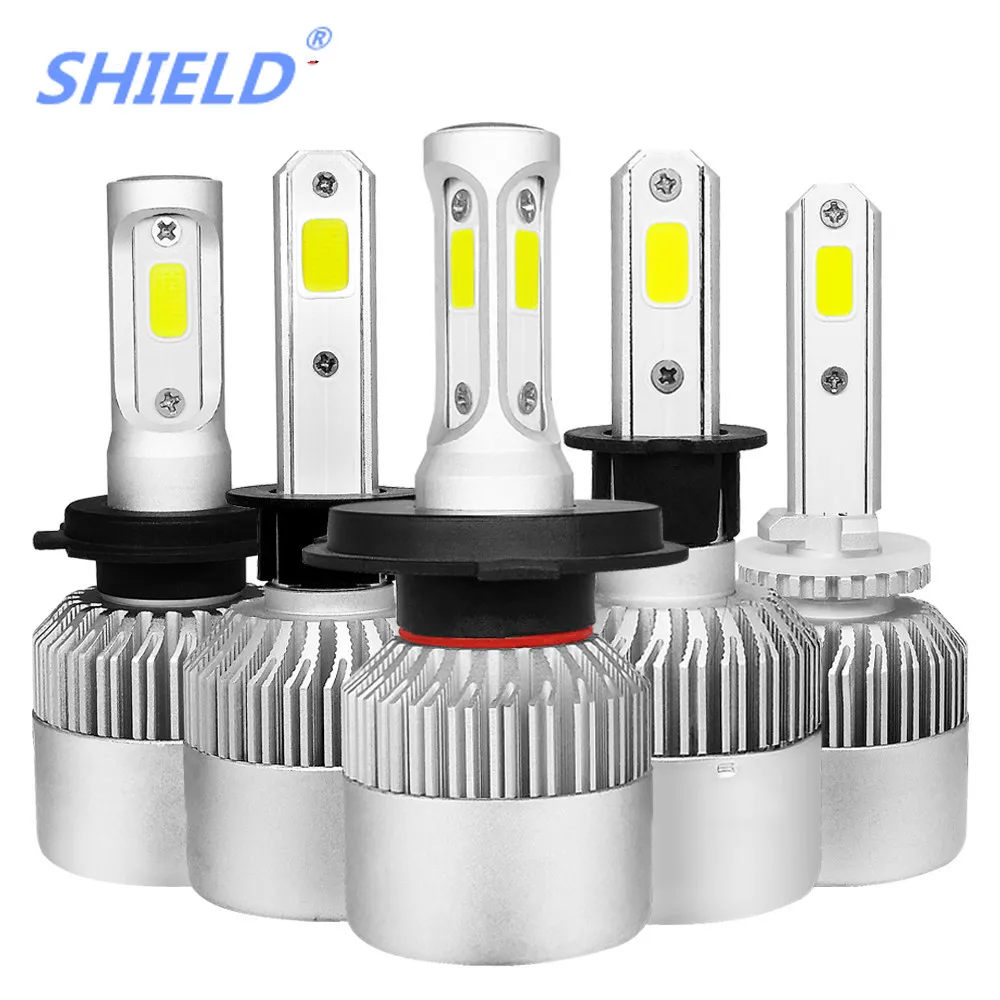 SHIELD Car Lights LED H4 H7 H11 H1 H3 H13 9004 9007 9005 9006 9003 HB1 HB2 HB3 HB4 HB5 LED Headlight Bulb 6000K 8000LM Styling