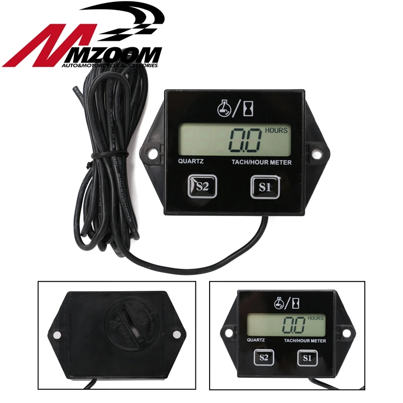 

Motorcycle part Waterproof Speed Timer Digital Engine LCD Display Tachometer Timer Motorcycle Bike Sensor Replaceable battery