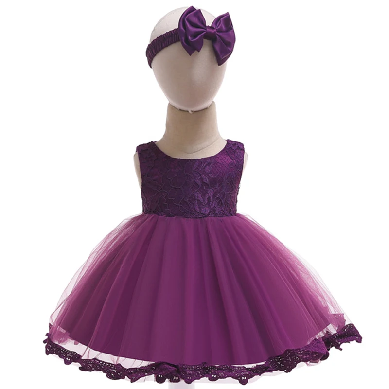 

Infant Girls Party Dress Baby Girl 1 Year Birthday Dress Kids Christening Dress+Hair band Sets Newborn Christmas Costume