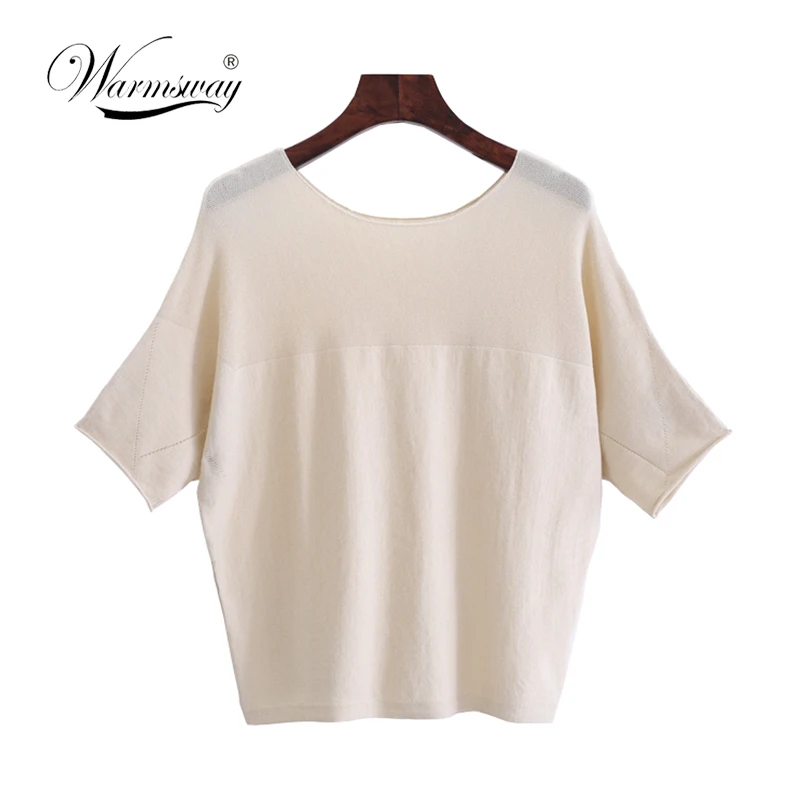 Warmsway  Brand T Shirt Women Batwing Sleeve short Shirts Top Solid O-Neck Viscose Blend Summer Tee Tops Female  Casual  B-120