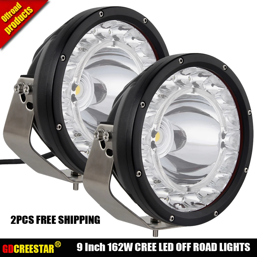 Round New Led offroad lamp 8.7inch IP67 12V 24V 162W LED Spot Flood